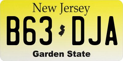 NJ license plate B63DJA