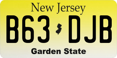 NJ license plate B63DJB