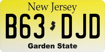 NJ license plate B63DJD