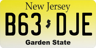NJ license plate B63DJE