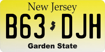 NJ license plate B63DJH