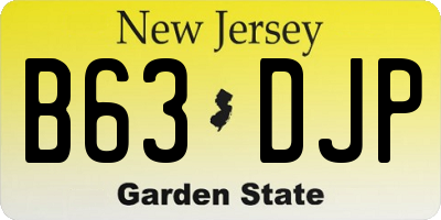 NJ license plate B63DJP
