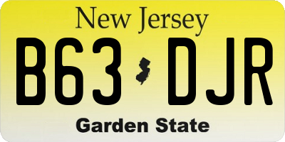 NJ license plate B63DJR