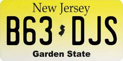 NJ license plate B63DJS