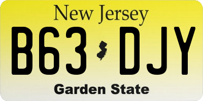NJ license plate B63DJY