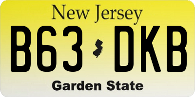 NJ license plate B63DKB