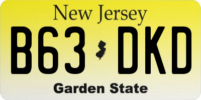 NJ license plate B63DKD
