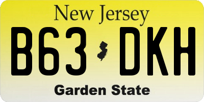 NJ license plate B63DKH