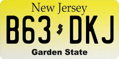 NJ license plate B63DKJ