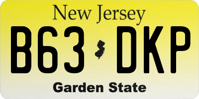 NJ license plate B63DKP