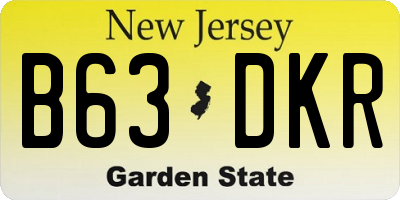 NJ license plate B63DKR