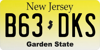 NJ license plate B63DKS