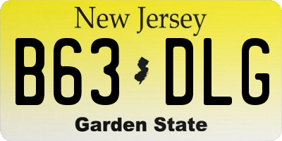 NJ license plate B63DLG