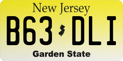 NJ license plate B63DLI