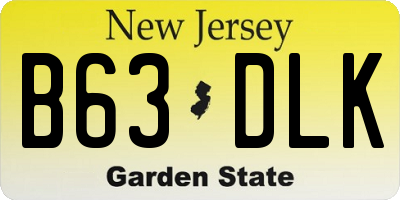 NJ license plate B63DLK