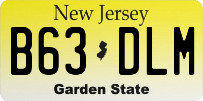 NJ license plate B63DLM