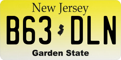NJ license plate B63DLN