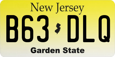 NJ license plate B63DLQ