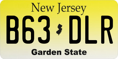NJ license plate B63DLR