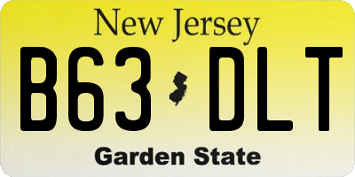 NJ license plate B63DLT