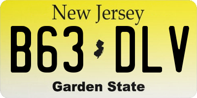 NJ license plate B63DLV