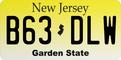 NJ license plate B63DLW