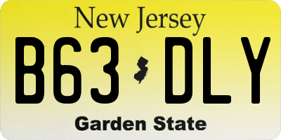 NJ license plate B63DLY