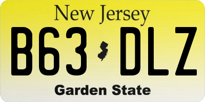 NJ license plate B63DLZ