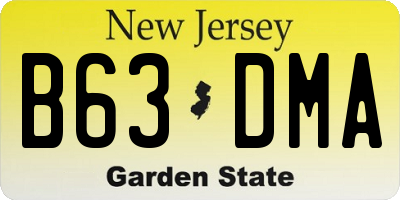NJ license plate B63DMA