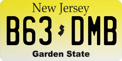 NJ license plate B63DMB