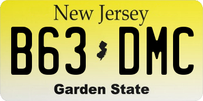 NJ license plate B63DMC