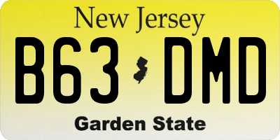 NJ license plate B63DMD