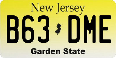 NJ license plate B63DME