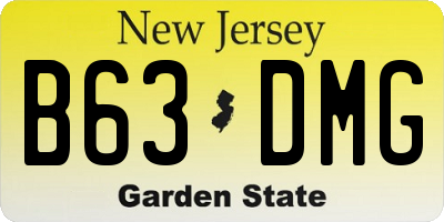 NJ license plate B63DMG