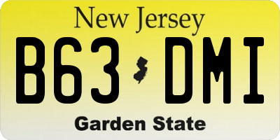 NJ license plate B63DMI