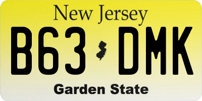 NJ license plate B63DMK