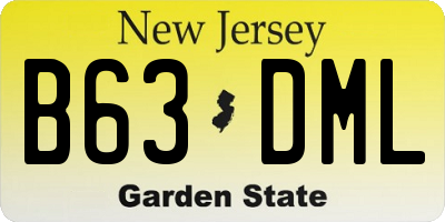 NJ license plate B63DML