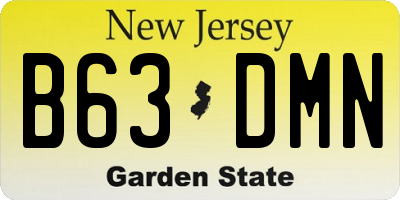 NJ license plate B63DMN