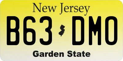 NJ license plate B63DMO