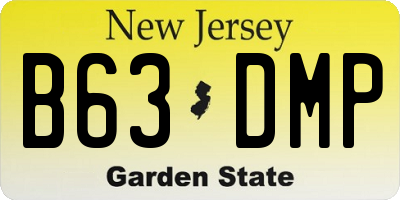 NJ license plate B63DMP