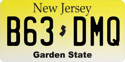 NJ license plate B63DMQ