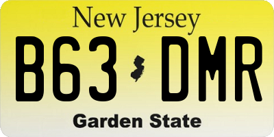 NJ license plate B63DMR