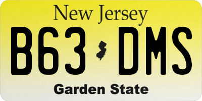 NJ license plate B63DMS