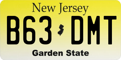 NJ license plate B63DMT