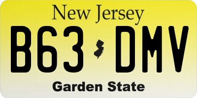 NJ license plate B63DMV