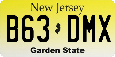 NJ license plate B63DMX