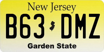 NJ license plate B63DMZ