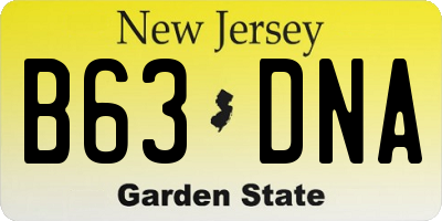 NJ license plate B63DNA