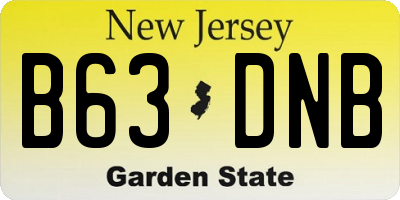 NJ license plate B63DNB