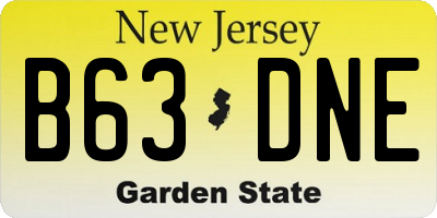 NJ license plate B63DNE